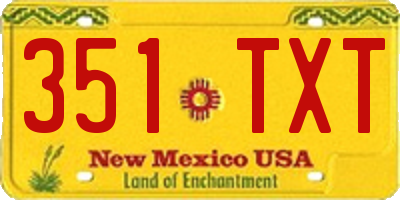 NM license plate 351TXT