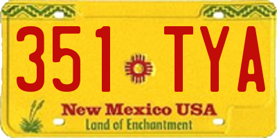 NM license plate 351TYA