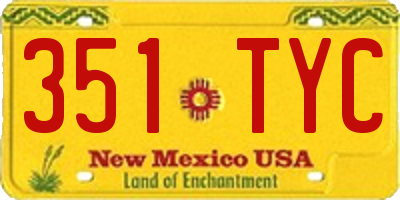 NM license plate 351TYC
