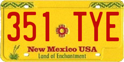 NM license plate 351TYE