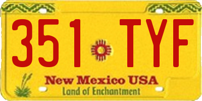 NM license plate 351TYF