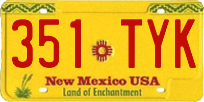NM license plate 351TYK