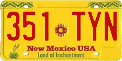 NM license plate 351TYN