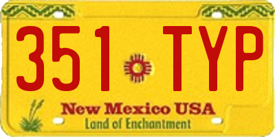 NM license plate 351TYP