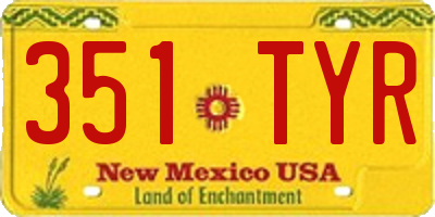 NM license plate 351TYR