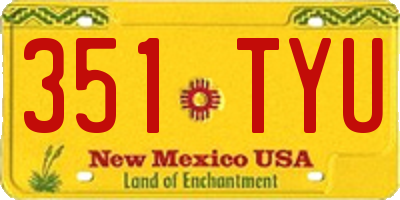 NM license plate 351TYU