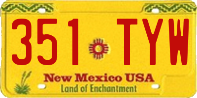 NM license plate 351TYW