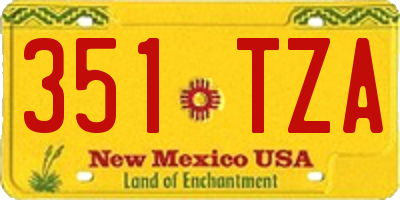 NM license plate 351TZA