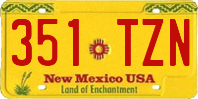 NM license plate 351TZN