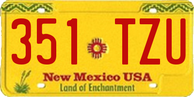 NM license plate 351TZU