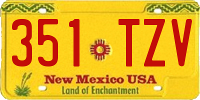 NM license plate 351TZV