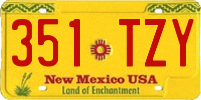NM license plate 351TZY