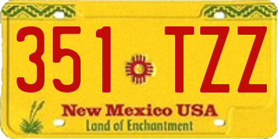 NM license plate 351TZZ