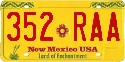 NM license plate 352RAA