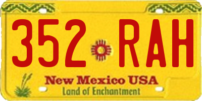 NM license plate 352RAH