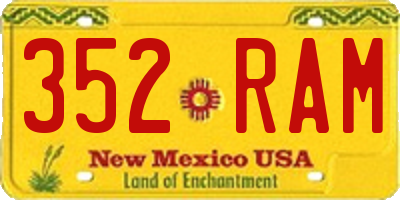 NM license plate 352RAM