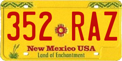 NM license plate 352RAZ