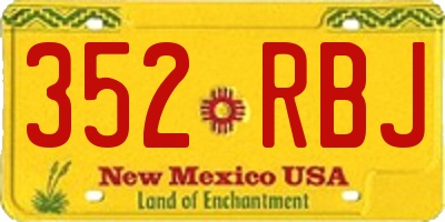 NM license plate 352RBJ