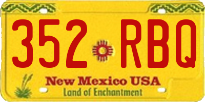 NM license plate 352RBQ