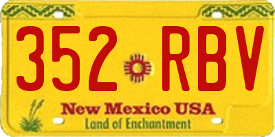NM license plate 352RBV