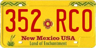 NM license plate 352RCO