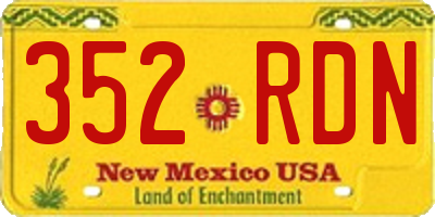 NM license plate 352RDN