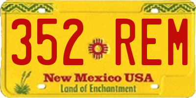 NM license plate 352REM