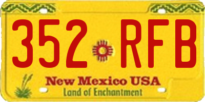 NM license plate 352RFB