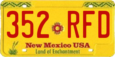 NM license plate 352RFD