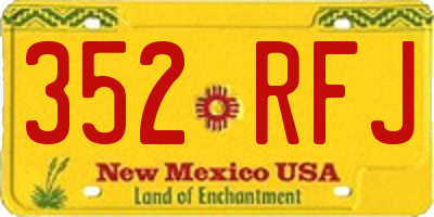 NM license plate 352RFJ