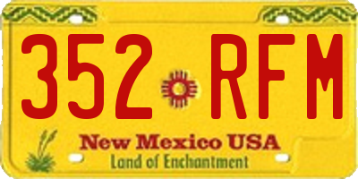 NM license plate 352RFM