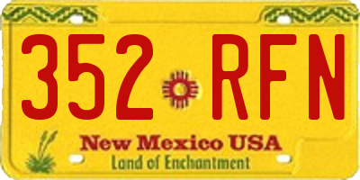 NM license plate 352RFN