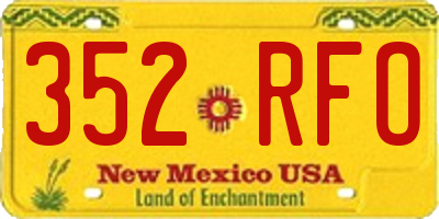 NM license plate 352RFO