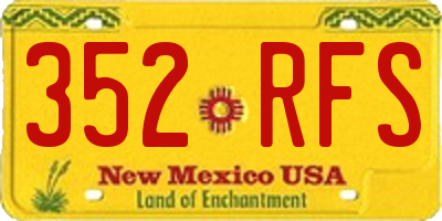 NM license plate 352RFS