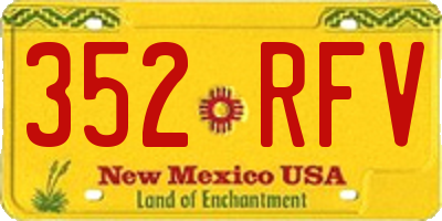 NM license plate 352RFV