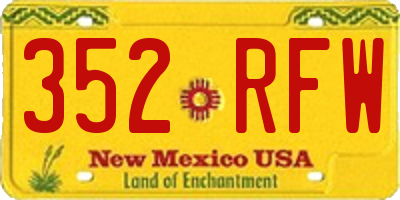 NM license plate 352RFW