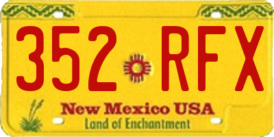 NM license plate 352RFX