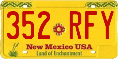 NM license plate 352RFY