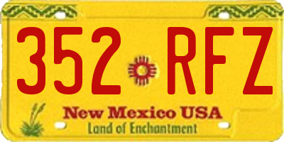 NM license plate 352RFZ