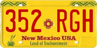 NM license plate 352RGH