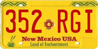 NM license plate 352RGI