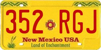 NM license plate 352RGJ