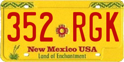 NM license plate 352RGK