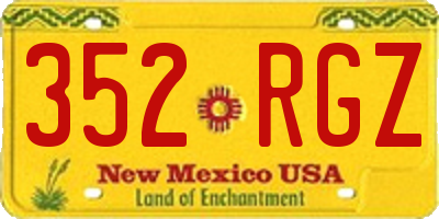 NM license plate 352RGZ