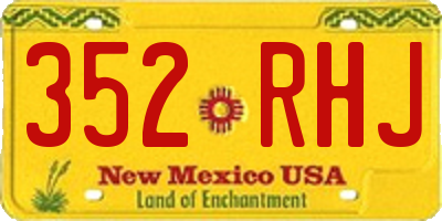 NM license plate 352RHJ