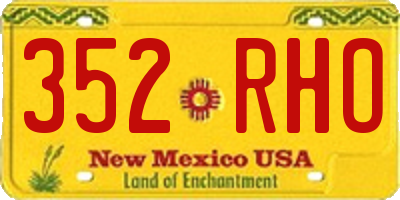 NM license plate 352RHO