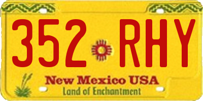 NM license plate 352RHY