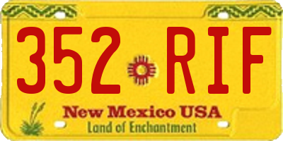 NM license plate 352RIF