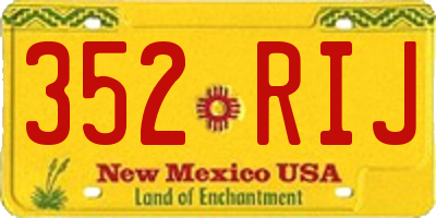 NM license plate 352RIJ