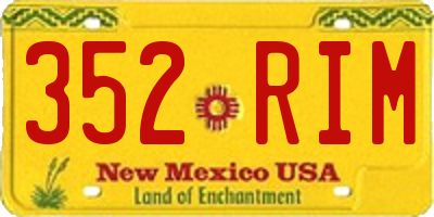 NM license plate 352RIM